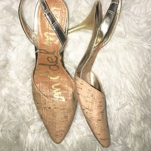 Sam Edelman beige gold shoes size 4 M
